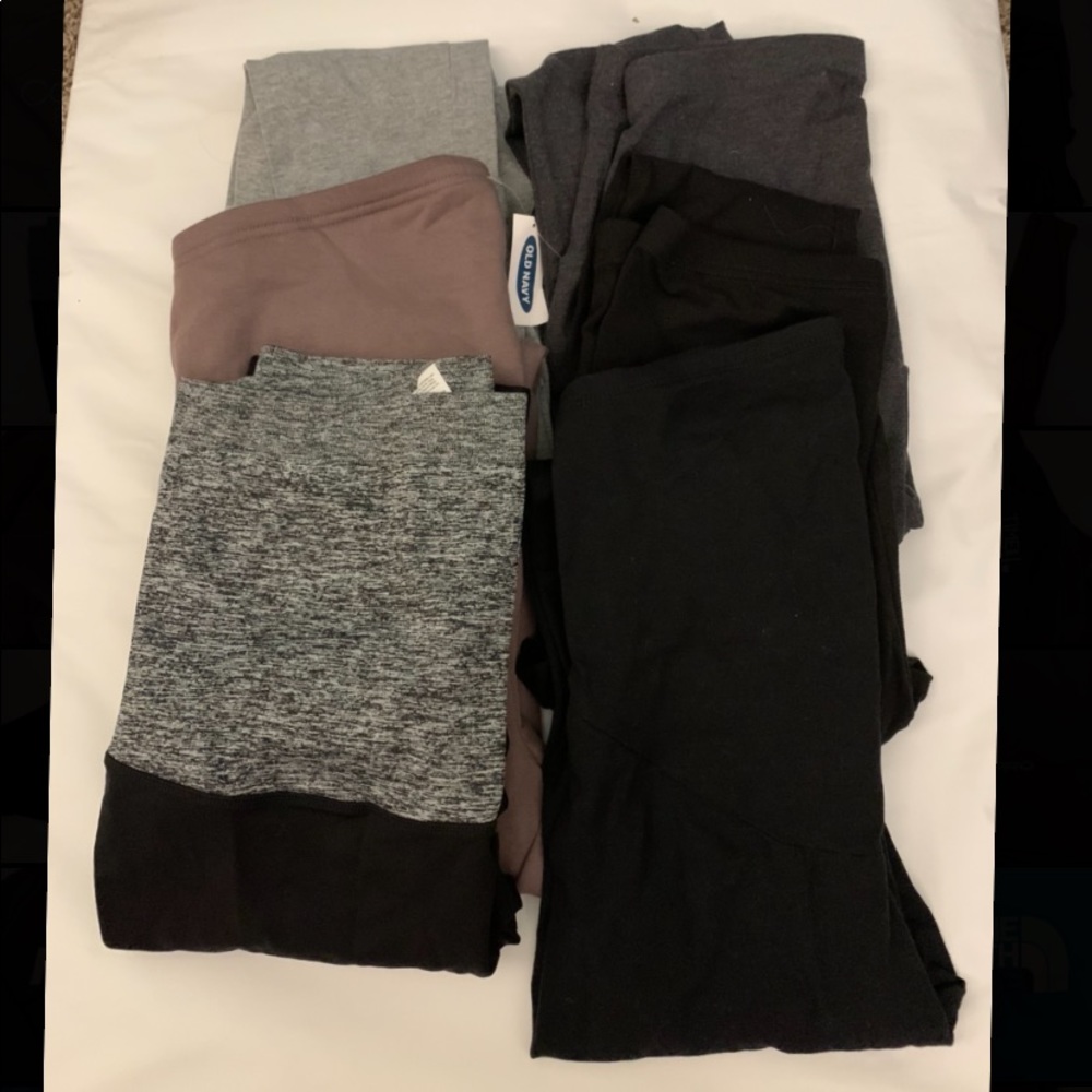 Bundle of 7 Maternity Leggings (Old Navy, Time and True, Sonoma)
